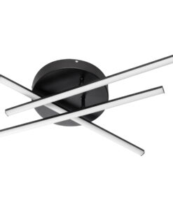 GloboStar® DRACO 61093 Φωτιστικό Οροφής Γραμμικό Linear Design LED CCT 45W 5535lm 120° AC 220-240V – Εναλλαγή Φωτισμού μέσω Τηλεχειριστηρίου All In One Ψυχρό 6000k+Φυσικό 4500k+Θερμό 2700k Dimmable Φ50 x Υ11cm – Μαύρο – 3 Years Warranty