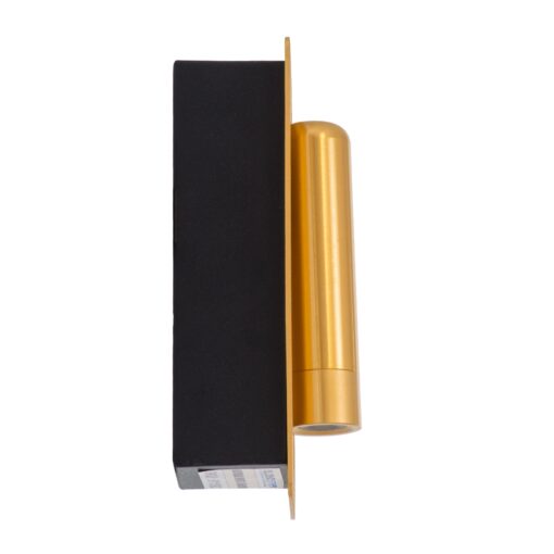 GloboStar® MANHATTAN 61100 Μοντέρνο Χωνευτό Φωτιστικό Τοίχου – Απλίκα Ξενοδοχείου Bed Side LED 3W 405lm 36° AC 220-240V – Reading Light – Μ7 x Π7 x Υ17cm – Φυσικό Λευκό 4500K – Χρυσό Βούρτσας