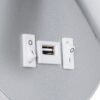 GloboStar® JERSEY 61103 Μοντέρνο Φωτιστικό Τοίχου – Απλίκα Ξενοδοχείου Bed Side LED 10W 1380lm 36° & 360° AC 220-240V – Reading Light & 360° Κρυφός Φωτισμός – Φορτιστής USB 3A – Φ14.5 x Π4cm – Φυσικό Λευκό 4500K – Νίκελ Βούρτσας