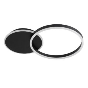 GloboStar® VENOM 61117 Φωτιστικό Οροφής Δαχτυλίδι-Κύκλος LED CCT 45W 5445lm 360° AC 220-240V – Εναλλαγή Φωτισμού μέσω Τηλεχειριστηρίου All In One Ψυχρό 6000k+Φυσικό 4500k+Θερμό 2700k Dimmable Φ40cm+BackLight – Μαύρο – 3 Years Warranty