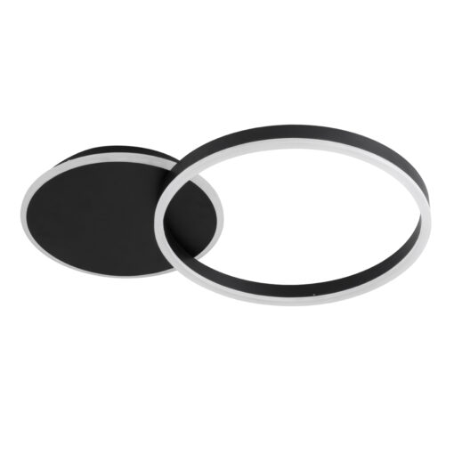 GloboStar® VENOM 61117 Φωτιστικό Οροφής Δαχτυλίδι-Κύκλος LED CCT 45W 5445lm 360° AC 220-240V – Εναλλαγή Φωτισμού μέσω Τηλεχειριστηρίου All In One Ψυχρό 6000k+Φυσικό 4500k+Θερμό 2700k Dimmable Φ40cm+BackLight – Μαύρο – 3 Years Warranty