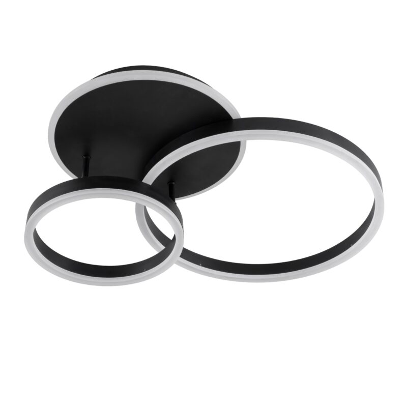 GloboStar® VENOM 61120 Φωτιστικό Οροφής Δαχτυλίδι-Κύκλος LED CCT 67W 8107lm 360° AC 220-240V – Εναλλαγή Φωτισμού μέσω Τηλεχειριστηρίου All In One Ψυχρό 6000k+Φυσικό 4500k+Θερμό 2700k Dimmable Φ25+40cm+BackLight – Μαύρο – 3 Years Warranty
