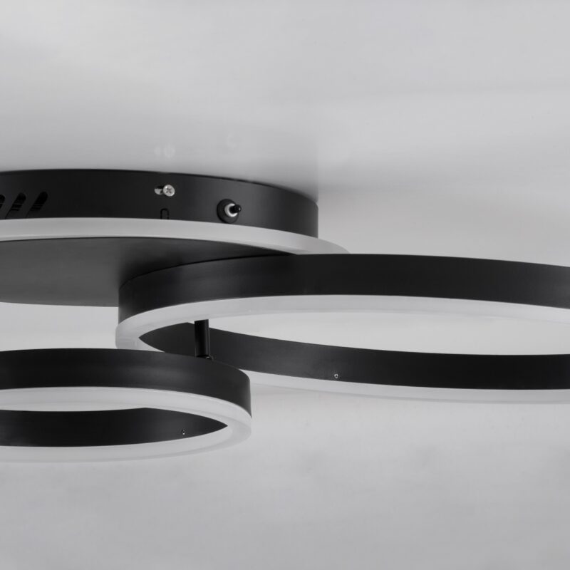 GloboStar® VENOM 61120 Φωτιστικό Οροφής Δαχτυλίδι-Κύκλος LED CCT 67W 8107lm 360° AC 220-240V – Εναλλαγή Φωτισμού μέσω Τηλεχειριστηρίου All In One Ψυχρό 6000k+Φυσικό 4500k+Θερμό 2700k Dimmable Φ25+40cm+BackLight – Μαύρο – 3 Years Warranty