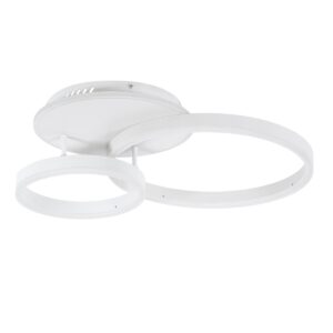 GloboStar® VENOM 61121 Φωτιστικό Οροφής Δαχτυλίδι-Κύκλος LED CCT 67W 8107lm 360° AC 220-240V – Εναλλαγή Φωτισμού μέσω Τηλεχειριστηρίου All In One Ψυχρό 6000k+Φυσικό 4500k+Θερμό 2700k Dimmable Φ25+40cm+BackLight – Λευκό – 3 Years Warranty