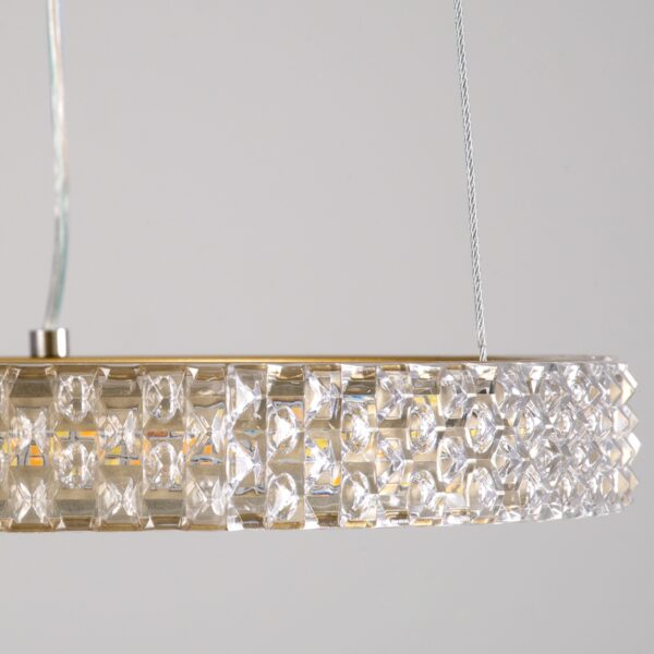 GloboStar® DIAMOND 61127 Κρεμαστό Φωτιστικό Δαχτυλίδι-Κύκλος LED CCT 20W 2356lm 360° AC 220-240V – Εναλλαγή Φωτισμού μέσω Τηλεχειριστηρίου All In One Ψυχρό 6000k+Φυσικό 4500k+Θερμό 2700k Dimmable Φ25cm – Χρυσό Βούρτσας – 3 Years Warranty