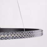 GloboStar® DIAMOND 61130 Κρεμαστό Φωτιστικό Δαχτυλίδι-Κύκλος LED CCT 45W 5230lm 360° AC 220-240V – Εναλλαγή Φωτισμού μέσω Τηλεχειριστηρίου All In One Ψυχρό 6000k+Φυσικό 4500k+Θερμό 2700k Dimmable Φ60cm – Μαύρο – 3 Years Warranty