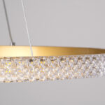 GloboStar® DIAMOND 61131 Κρεμαστό Φωτιστικό Δαχτυλίδι-Κύκλος LED CCT 45W 5230lm 360° AC 220-240V – Εναλλαγή Φωτισμού μέσω Τηλεχειριστηρίου All In One Ψυχρό 6000k+Φυσικό 4500k+Θερμό 2700k Dimmable Φ60cm – Χρυσό Βούρτσας – 3 Years Warranty