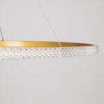 GloboStar® DIAMOND 61135 Κρεμαστό Φωτιστικό Δαχτυλίδι-Κύκλος LED CCT 75W 8743lm 360° AC 220-240V – Εναλλαγή Φωτισμού μέσω Τηλεχειριστηρίου All In One Ψυχρό 6000k+Φυσικό 4500k+Θερμό 2700k Dimmable Φ100cm – Χρυσό Βούρτσας – 3 Years Warranty