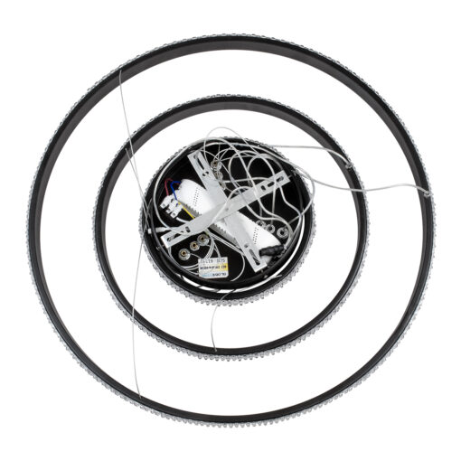 GloboStar® DIAMOND TRIO 61136 Κρεμαστό Φωτιστικό Δαχτυλίδι-Κύκλος LED CCT 100W 12123lm 360° AC 220-240V – Εναλλαγή Φωτισμού μέσω Τηλεχειριστηρίου All In One Ψυχρό 6000k+Φυσικό 4500k+Θερμό 2700k Dimmable Φ25+40+60cm – Μαύρο – 3 Years Warranty