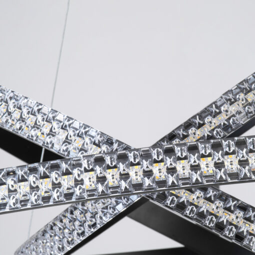 GloboStar® DIAMOND TRIO 61136-DECO Κρεμαστό Φωτιστικό Δαχτυλίδι-Κύκλος LED CCT 100W 12123lm 360° AC 220-240V – Εναλλαγή Φωτισμού μέσω Τηλεχειριστηρίου All In One Ψυχρό 6000k+Φυσικό 4500k+Θερμό 2700k Dimmable Φ25+40+60cm – Μαύρο – 3 Years Warranty