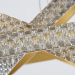 GloboStar® DIAMOND TRIO 61137 Κρεμαστό Φωτιστικό Δαχτυλίδι-Κύκλος LED CCT 100W 12123lm 360° AC 220-240V – Εναλλαγή Φωτισμού μέσω Τηλεχειριστηρίου All In One Ψυχρό 6000k+Φυσικό 4500k+Θερμό 2700k Dimmable Φ25+40+60cm – Χρυσό Βούρτσας – 3 Years Warranty