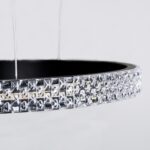 GloboStar® DIAMOND TRIO 61142 Κρεμαστό Φωτιστικό Δαχτυλίδι-Κύκλος LED CCT 100W 12123lm 360° AC 220-240V – Εναλλαγή Φωτισμού μέσω Τηλεχειριστηρίου All In One Ψυχρό 6000k+Φυσικό 4500k+Θερμό 2700k Dimmable Φ25+40+60cm – Μαύρο – 3 Years Warranty