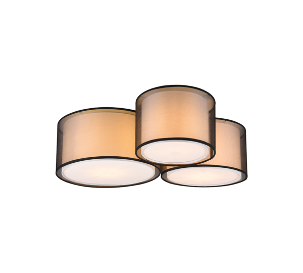 Φωτιστικό Οροφής Trio Lighting BURTON  3x E27 Μαύρο Ματ Μεταλλικό   – 611490332