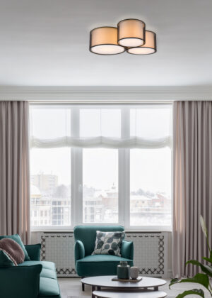 Φωτιστικό Οροφής Trio Lighting BURTON  3x E27 Μαύρο Ματ Μεταλλικό   – 611490332