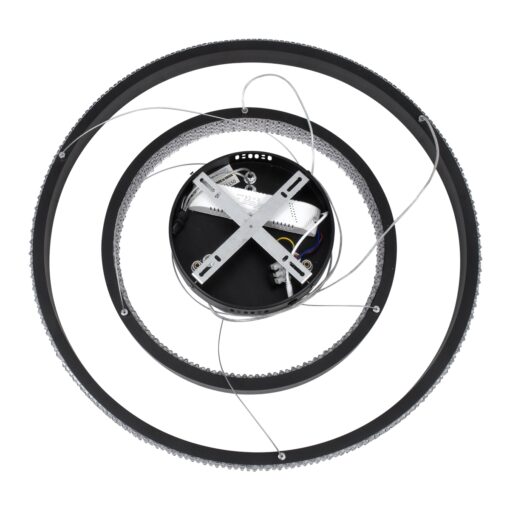 GloboStar® DIAMOND DUO 61150-DECO Κρεμαστό Φωτιστικό Δαχτυλίδι-Κύκλος LED CCT 75W 8743lm 360° AC 220-240V – Εναλλαγή Φωτισμού μέσω Τηλεχειριστηρίου All In One Ψυχρό 6000k+Φυσικό 4500k+Θερμό 2700k Dimmable Φ40+60cm – Μαύρο – 3 Years Warranty