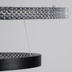GloboStar® DIAMOND DUO 61150 Κρεμαστό Φωτιστικό Δαχτυλίδι-Κύκλος LED CCT 75W 8743lm 360° AC 220-240V – Εναλλαγή Φωτισμού μέσω Τηλεχειριστηρίου All In One Ψυχρό 6000k+Φυσικό 4500k+Θερμό 2700k Dimmable Φ40+60cm – Μαύρο – 3 Years Warranty