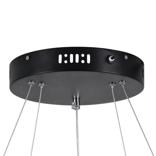GloboStar® DIAMOND DUO 61150 Κρεμαστό Φωτιστικό Δαχτυλίδι-Κύκλος LED CCT 75W 8743lm 360° AC 220-240V – Εναλλαγή Φωτισμού μέσω Τηλεχειριστηρίου All In One Ψυχρό 6000k+Φυσικό 4500k+Θερμό 2700k Dimmable Φ40+60cm – Μαύρο – 3 Years Warranty
