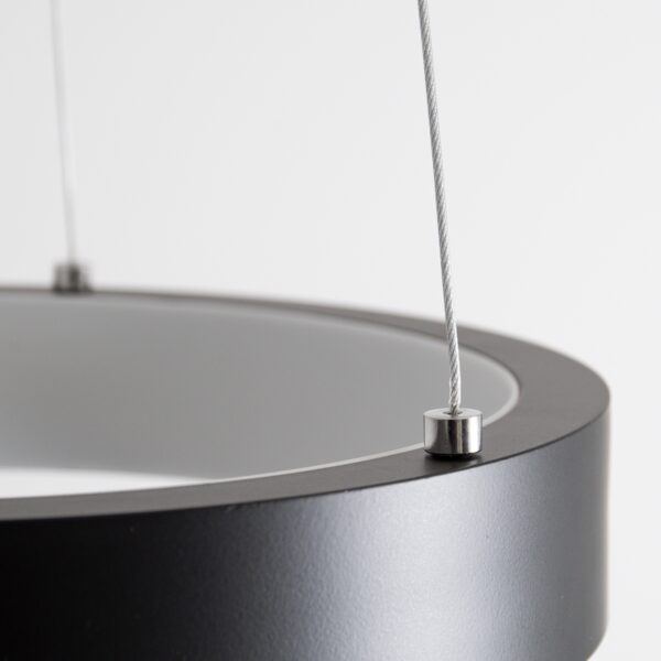 GloboStar® NEMESIS 61152 Κρεμαστό Φωτιστικό Δαχτυλίδι-Κύκλος LED CCT 20W 2356lm 360° AC 220-240V – Εναλλαγή Φωτισμού μέσω Τηλεχειριστηρίου All In One Ψυχρό 6000k+Φυσικό 4500k+Θερμό 2700k Dimmable Φ25cm – Μαύρο – 3 Years Warranty