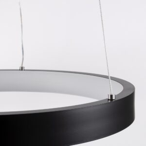 GloboStar® NEMESIS 61155 Κρεμαστό Φωτιστικό Δαχτυλίδι-Κύκλος LED CCT 30W 3513lm 360° AC 220-240V – Εναλλαγή Φωτισμού μέσω Τηλεχειριστηρίου All In One Ψυχρό 6000k+Φυσικό 4500k+Θερμό 2700k Dimmable Φ40cm – Μαύρο – 3 Years Warranty