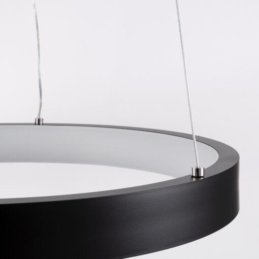 GloboStar® NEMESIS 61155 Κρεμαστό Φωτιστικό Δαχτυλίδι-Κύκλος LED CCT 30W 3513lm 360° AC 220-240V – Εναλλαγή Φωτισμού μέσω Τηλεχειριστηρίου All In One Ψυχρό 6000k+Φυσικό 4500k+Θερμό 2700k Dimmable Φ40cm – Μαύρο – 3 Years Warranty