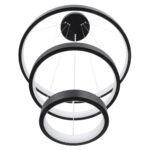 GloboStar® NEMESIS TRIO 61167 Κρεμαστό Φωτιστικό Δαχτυλίδι-Κύκλος LED CCT 100W 12123lm 360° AC 220-240V – Εναλλαγή Φωτισμού μέσω Τηλεχειριστηρίου All In One Ψυχρό 6000k+Φυσικό 4500k+Θερμό 2700k Dimmable Φ25+40+60cm – Μαύρο – 3 Years Warranty