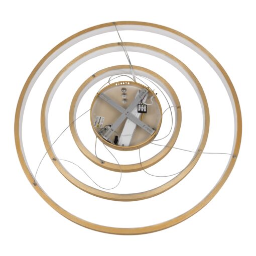 GloboStar® NEMESIS TRIO 61172 Κρεμαστό Φωτιστικό Δαχτυλίδι-Κύκλος LED CCT 120W 14723lm 360° AC 220-240V – Εναλλαγή Φωτισμού μέσω Τηλεχειριστηρίου All In One Ψυχρό 6000k+Φυσικό 4500k+Θερμό 2700k Dimmable Φ40+60+80cm – Χρυσό Βούρτσας – 3 Years Warranty