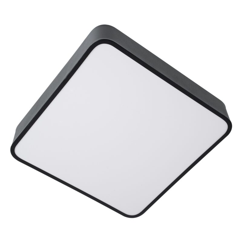 GloboStar® KAMALA 61206-S Πλαφονιέρα Οροφής LED CCT 67W 7370lm 120° AC 220-240V – Εναλλαγή Φωτισμού μέσω Τηλεχειριστηρίου All In One Ψυχρό 6000k+Φυσικό 4500k+Θερμό 2700k Dimmable Μ40 x Π40 x Υ8cm- Μαύρο – 3 Years Warranty