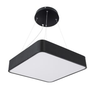 GloboStar® KAMALA 61206-P Κρεμαστή Πλαφονιέρα Οροφής LED CCT 67W 7370lm 120° AC 220-240V – Εναλλαγή Φωτισμού μέσω Τηλεχειριστηρίου All In One Ψυχρό 6000k+Φυσικό 4500k+Θερμό 2700k Dimmable Μ40 x Π40 x Υ8cm- Μαύρο – 3 Years Warranty