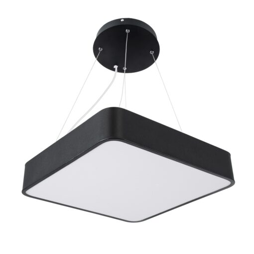 GloboStar® KAMALA 61206-P Κρεμαστή Πλαφονιέρα Οροφής LED CCT 67W 7370lm 120° AC 220-240V – Εναλλαγή Φωτισμού μέσω Τηλεχειριστηρίου All In One Ψυχρό 6000k+Φυσικό 4500k+Θερμό 2700k Dimmable Μ40 x Π40 x Υ8cm- Μαύρο – 3 Years Warranty