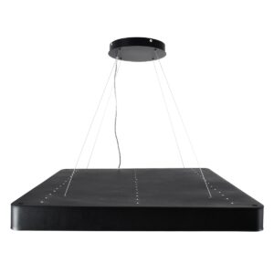 GloboStar® KAMALA 61210-P Κρεμαστή Πλαφονιέρα Οροφής LED CCT 100W 11020lm 120° AC 220-240V – Εναλλαγή Φωτισμού μέσω Τηλεχειριστηρίου All In One Ψυχρό 6000k+Φυσικό 4500k+Θερμό 2700k Dimmable Μ80 x Π80 x Υ8cm- Μαύρο – 3 Years Warranty