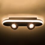 GloboStar® NESPO 61212 Φωτιστικό Οροφής Linear Design LED CCT με Κινούμενα Σποτ LED Spot Downlight 36W 4032lm 360° & 45° AC 220-240V – Εναλλαγή Φωτισμού μέσω Διακόπτη On/Off All In One Ψυχρό 6000k+Φυσικό 4500k+Θερμό 2700k Μ40 x Π13 x Υ6.5cm – Μαύρο