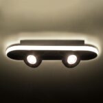 GloboStar® NESPO 61212 Φωτιστικό Οροφής Linear Design LED CCT με Κινούμενα Σποτ LED Spot Downlight 36W 4032lm 360° & 45° AC 220-240V – Εναλλαγή Φωτισμού μέσω Διακόπτη On/Off All In One Ψυχρό 6000k+Φυσικό 4500k+Θερμό 2700k Μ40 x Π13 x Υ6.5cm – Μαύρο