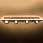 GloboStar® NESPO 61214 Φωτιστικό Οροφής Linear Design LED CCT με Κινούμενα Σποτ LED Spot Downlight 48W 5376lm 360° & 45° AC 220-240V – Εναλλαγή Φωτισμού μέσω Διακόπτη On/Off All In One Ψυχρό 6000k+Φυσικό 4500k+Θερμό 2700k Μ80 x Π13 x Υ6.5cm – Μαύρο