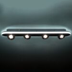 GloboStar® NESPO 61214 Φωτιστικό Οροφής Linear Design LED CCT με Κινούμενα Σποτ LED Spot Downlight 48W 5376lm 360° & 45° AC 220-240V – Εναλλαγή Φωτισμού μέσω Διακόπτη On/Off All In One Ψυχρό 6000k+Φυσικό 4500k+Θερμό 2700k Μ80 x Π13 x Υ6.5cm – Μαύρο