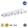 GloboStar® NESPO 61215 Φωτιστικό Οροφής Linear Design LED CCT με Κινούμενα Σποτ LED Spot Downlight 48W 5376lm 360° & 45° AC 220-240V – Εναλλαγή Φωτισμού μέσω Διακόπτη On/Off All In One Ψυχρό 6000k+Φυσικό 4500k+Θερμό 2700k Μ80 x Π13 x Υ6.5cm – Λευκό