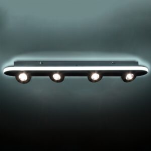 GloboStar® NESPO 61215 Φωτιστικό Οροφής Linear Design LED CCT με Κινούμενα Σποτ LED Spot Downlight 48W 5376lm 360° & 45° AC 220-240V – Εναλλαγή Φωτισμού μέσω Διακόπτη On/Off All In One Ψυχρό 6000k+Φυσικό 4500k+Θερμό 2700k Μ80 x Π13 x Υ6.5cm – Λευκό