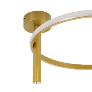 GloboStar® VERONA 61222 Φωτιστικό Οροφής Δαχτυλίδι-Κύκλος LED CCT 24W 2688lm 360° AC 220-240V – Εναλλαγή Φωτισμού μέσω Διακόπτη On/Off All In One Ψυχρό 6000k+Φυσικό 4500k+Θερμό 2700k Φ40 x Υ23cm – Χρυσό – 3 Χρόνια Εγγύηση