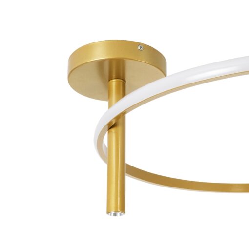 GloboStar® VERONA 61225 Φωτιστικό Οροφής Δαχτυλίδι-Κύκλος LED CCT 36W 4032lm 360° AC 220-240V – Εναλλαγή Φωτισμού μέσω Διακόπτη On/Off All In One Ψυχρό 6000k+Φυσικό 4500k+Θερμό 2700K Φ60 x Υ26cm – Χρυσό Βούρτσας – 3 Χρόνια Εγγύηση