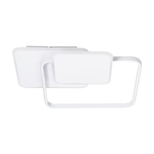 GloboStar® SQUARO 61232 Φωτιστικό Οροφής Δαχτυλίδι-Κύκλος LED CCT 75W 8400lm 360° AC 220-240V – Εναλλαγή Φωτισμού μέσω Τηλεχειριστηρίου All In One Ψυχρό 6000k+Φυσικό 4500k+Θερμό 2700k Dimmable Μ48.5 x Π51 x Υ9cm – Λευκό – 3 Years Warranty