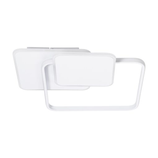 GloboStar® SQUARO 61232 Φωτιστικό Οροφής Δαχτυλίδι-Κύκλος LED CCT 75W 8400lm 360° AC 220-240V – Εναλλαγή Φωτισμού μέσω Τηλεχειριστηρίου All In One Ψυχρό 6000k+Φυσικό 4500k+Θερμό 2700k Dimmable Μ48.5 x Π51 x Υ9cm – Λευκό – 3 Years Warranty