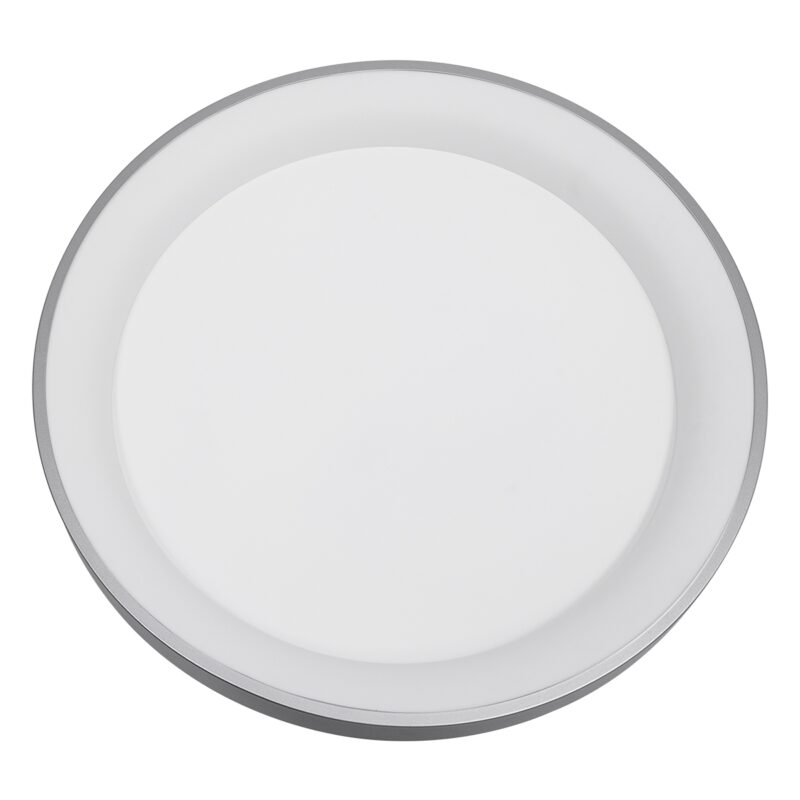 GloboStar® SALEM 61238 Πλαφονιέρα Οροφής Δαχτυλίδι-Κύκλος LED CCT 105W 12075lm 120° AC 220-240V – Εναλλαγή Φωτισμού μέσω Τηλεχειριστηρίου All In One Ψυχρό 6000k+Φυσικό 4500k+Θερμό 2700k Dimmable Φ60cm – Ασημί – 3 Years Warranty