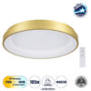 GloboStar® SALEM 61239 Πλαφονιέρα Οροφής Δαχτυλίδι-Κύκλος LED CCT 105W 12075lm 120° AC 220-240V – Εναλλαγή Φωτισμού μέσω Τηλεχειριστηρίου All In One Ψυχρό 6000k+Φυσικό 4500k+Θερμό 2700k Dimmable Φ60cm – Χρυσό Σαμπανιζέ – 3 Years Warranty