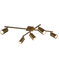 Φωτιστικό Οροφής Trio Lighting   5xGU10 Αντικέ Ορείχαλκος Μεταλλικό    612400504