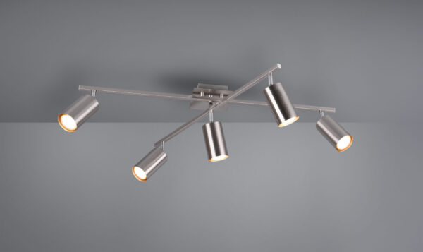 Φωτιστικό Οροφής Trio Lighting   5xGU10 Νίκελ Ματ Μεταλλικό    612400507
