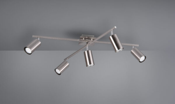 Φωτιστικό Οροφής Trio Lighting   5xGU10 Νίκελ Ματ Μεταλλικό    612400507