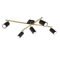 Φωτιστικό Οροφής Trio Lighting MARLEY 5x GU10 Schwarz-Gold Μεταλλικό – 612400580