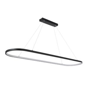 GloboStar® BOLIVAR 61271 Κρεμαστό Φωτιστικό Οροφής Design LED CCT 54W 6210lm 300° AC 220-240V – Εναλλαγή Φωτισμού μέσω Τηλεχειριστηρίου All In One Ψυχρό 6000k+Φυσικό 4500k+Θερμό 2700k Dimmable Μ120 x Π30 x Υ2cm – Μαύρο – 3 Years Warranty