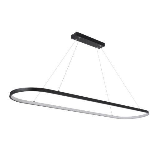 GloboStar® BOLIVAR 61271 Κρεμαστό Φωτιστικό Οροφής Design LED CCT 54W 6210lm 300° AC 220-240V – Εναλλαγή Φωτισμού μέσω Τηλεχειριστηρίου All In One Ψυχρό 6000k+Φυσικό 4500k+Θερμό 2700k Dimmable Μ120 x Π30 x Υ2cm – Μαύρο – 3 Years Warranty