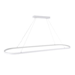 GloboStar® BOLIVAR 61272 Κρεμαστό Φωτιστικό Οροφής Design LED CCT 54W 6210lm 300° AC 220-240V – Εναλλαγή Φωτισμού μέσω Τηλεχειριστηρίου All In One Ψυχρό 6000k+Φυσικό 4500k+Θερμό 2700k Dimmable Μ120 x Π30 x Υ2cm – Λευκό – 3 Years Warranty