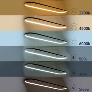 GloboStar® BOLIVAR 61274 Κρεμαστό Φωτιστικό Οροφής Design LED CCT 54W 6210lm 300° AC 220-240V – Εναλλαγή Φωτισμού μέσω Τηλεχειριστηρίου All In One Ψυχρό 6000k+Φυσικό 4500k+Θερμό 2700k Dimmable Μ120 x Π30 x Υ2cm – Χρυσό Βούρτσας – 3 Years Warranty